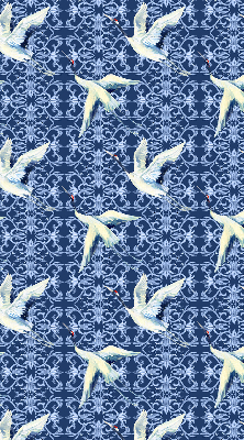 Estor decorativo con diseño de garzas