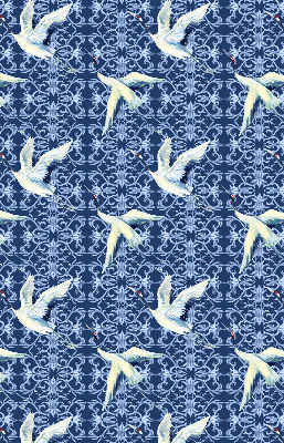 Estor decorativo con diseño de garzas