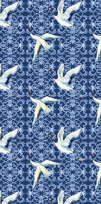 Estor decorativo con diseño de garzas