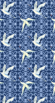Estor decorativo con diseño de garzas