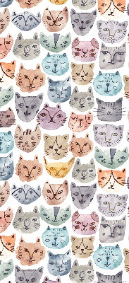 Estor opaco con estampado de caras de gatos coloridas