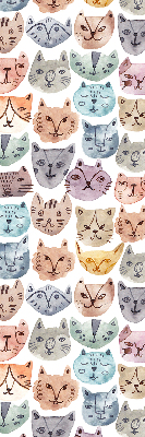 Estor opaco con estampado de caras de gatos coloridas