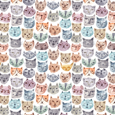 Estor opaco con estampado de caras de gatos coloridas