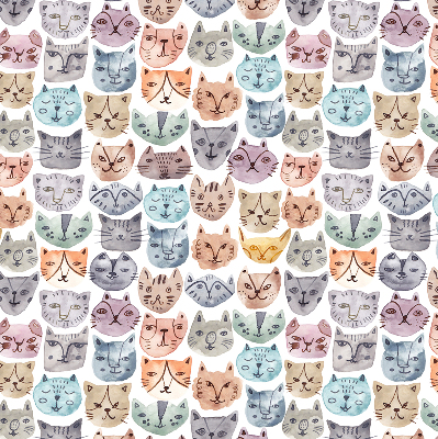 Estor opaco con estampado de caras de gatos coloridas
