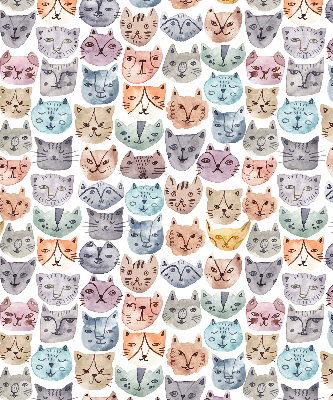 Estor opaco con estampado de caras de gatos coloridas