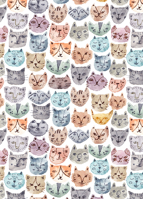 Estor opaco con estampado de caras de gatos coloridas