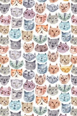 Estor opaco con estampado de caras de gatos coloridas