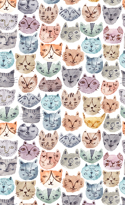 Estor opaco con estampado de caras de gatos coloridas