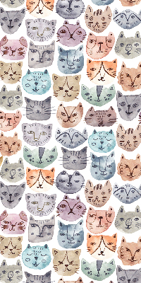 Estor opaco con estampado de caras de gatos coloridas