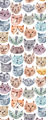 Estor opaco con estampado de caras de gatos coloridas