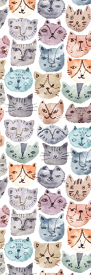 Estor opaco con estampado de caras de gatos coloridas