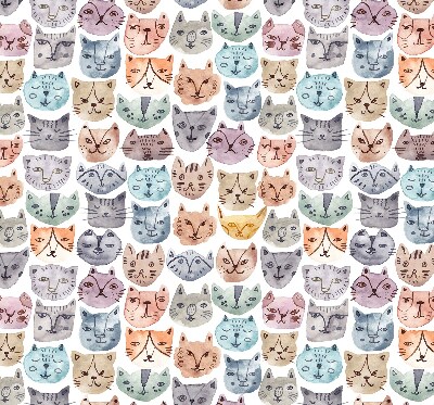 Estor opaco con estampado de caras de gatos coloridas