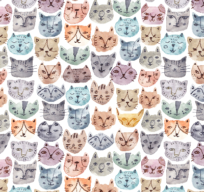 Estor opaco con estampado de caras de gatos coloridas