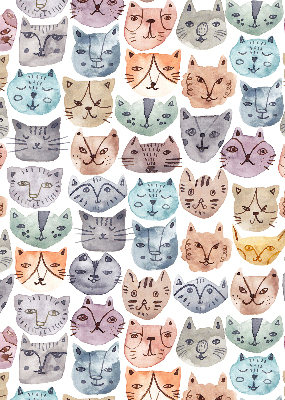 Estor opaco con estampado de caras de gatos coloridas