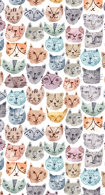 Estor opaco con estampado de caras de gatos coloridas