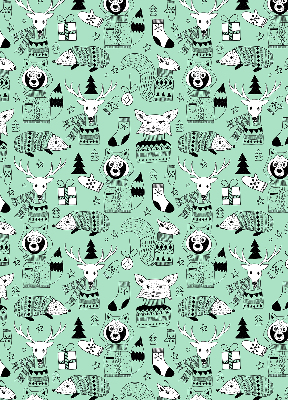 Estor enrollable de tela con diseño de animales de invierno