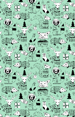 Estor enrollable de tela con diseño de animales de invierno