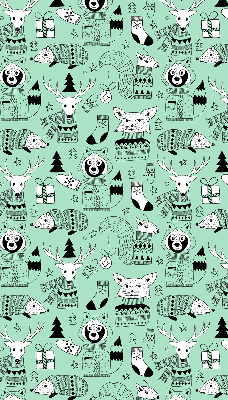 Estor enrollable de tela con diseño de animales de invierno