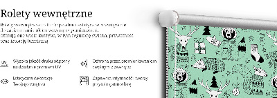 Estor enrollable de tela con diseño de animales de invierno