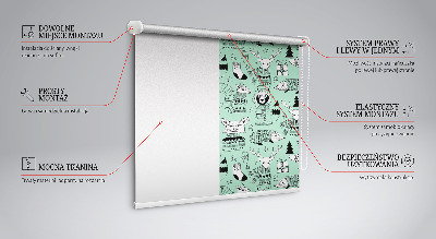 Estor enrollable de tela con diseño de animales de invierno
