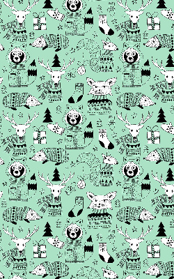Estor enrollable de tela con diseño de animales de invierno