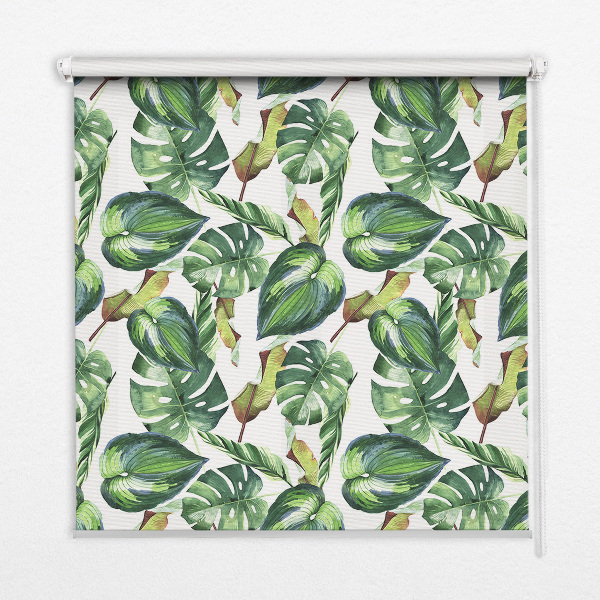 Estor opaco con diseño de plantas tropicales