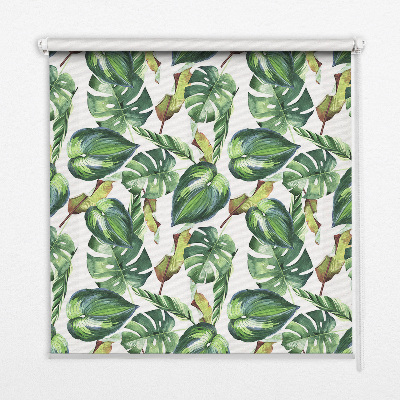 Estor opaco con diseño de plantas tropicales