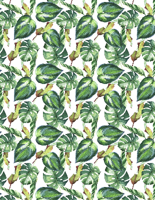 Estor opaco con diseño de plantas tropicales