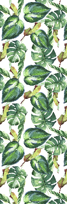 Estor opaco con diseño de plantas tropicales