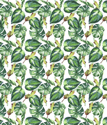 Estor opaco con diseño de plantas tropicales