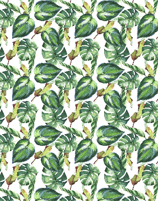 Estor opaco con diseño de plantas tropicales