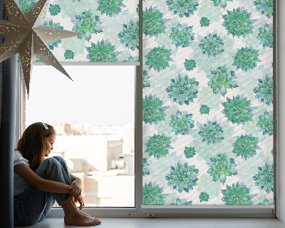 Estor decorativo con flores verdes