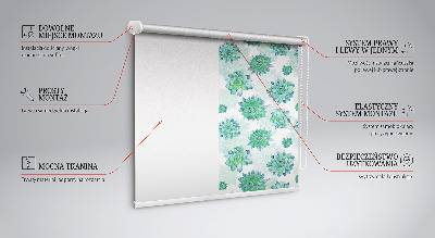 Estor decorativo con flores verdes