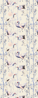 Estor decorativo con diseño de garzas