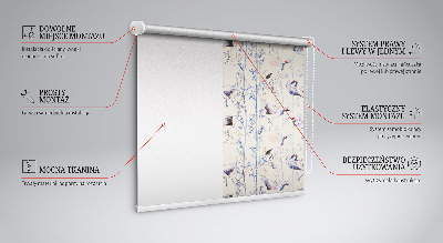 Estor decorativo con diseño de garzas