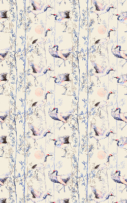 Estor decorativo con diseño de garzas