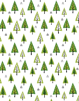 Estor enrollable de tela con diseño Bosque dibujado
