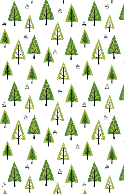 Estor enrollable de tela con diseño Bosque dibujado