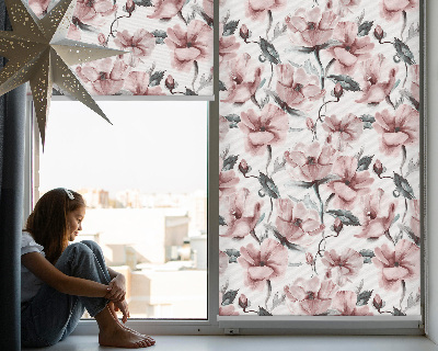 Estor opaco con flores rosas