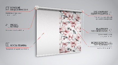 Estor opaco con flores rosas
