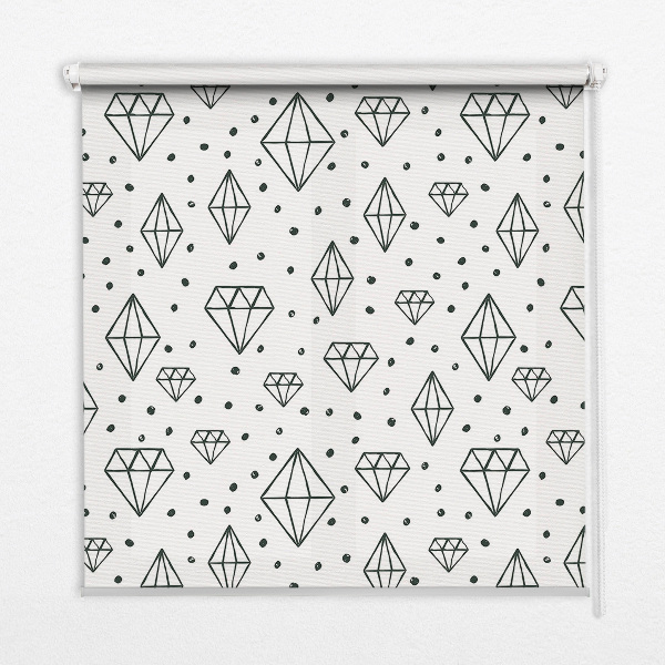 Estor decorativo con diseño de diamantes dibujados