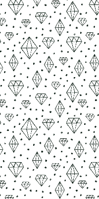 Estor decorativo con diseño de diamantes dibujados