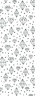 Estor decorativo con diseño de diamantes dibujados