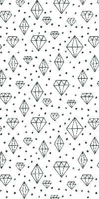 Estor decorativo con diseño de diamantes dibujados
