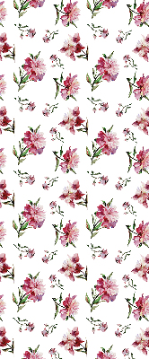 Estor enrollable de tela en color flor rosa