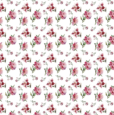 Estor enrollable de tela en color flor rosa