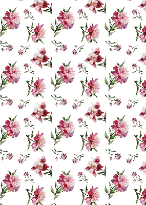 Estor enrollable de tela en color flor rosa