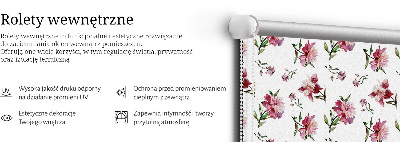 Estor enrollable de tela en color flor rosa