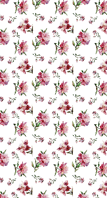 Estor enrollable de tela en color flor rosa