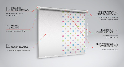 Estor decorativo con puntos de colores